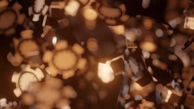 Golden poker chips and dice are falling in slow motion. Online casino betting or blackjack gambling concept. Luxury background - Powered by Shutterstock - Get 15% off with code: PIKWIZARD15