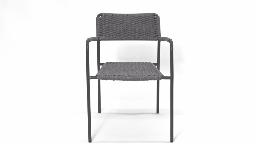 Isolated gray designer chair for outdoor terrace. White background. | Shutterstock HD Video #1095814083