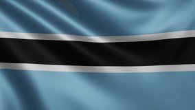  Botswana flag in the wind close-up, the national flag of Botswana flutters in 3d, in 4k resolution. High quality 4k footage