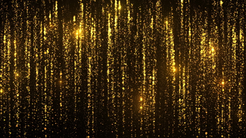 Golden particles animation. Loopable going up event sequence with glow flares.