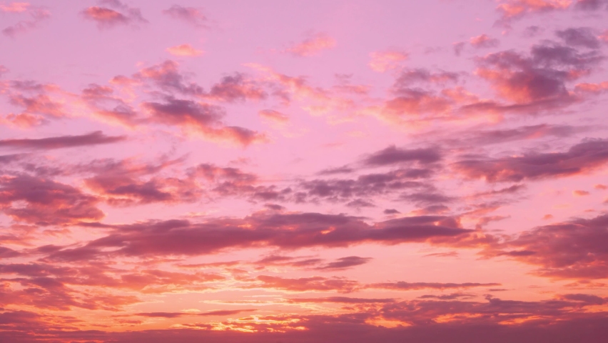 Amazing Colorful Sunset, 4K Lapse Time. Pink Orange Lilac Sunset Multicolored Sky Feathery Clouds Of The Sun, Timelapse. Beautiful Sky Background. Royalty-Free Stock Footage #1095821683