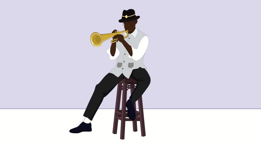 An African musician playing trumpet  Royalty-Free Stock Footage #1095821739