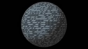 [loopable] Binary sphere. Seamless loop of 4K spinning sphere with randomly changing binary digits on it's surface. - Powered by Shutterstock - Get 15% off with code: PIKWIZARD15