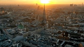 Aerial Drone Timelapse - Sunrise over Vienna Austria