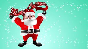 Santa Claus shows joy on Christmas