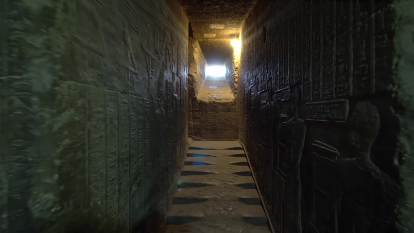 Dendera temple or Temple of Hathor. Egypt. Dendera, Denderah, is a small town in Egypt. Dendera Temple complex, one of the best-preserved temple sites from ancient Upper Egypt. Royalty-Free Stock Footage #1095852683