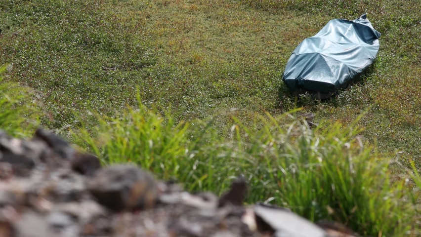 a boat in a dried out lake 4k 30fps video