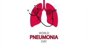 World pneumonia day poster, art video illustration.