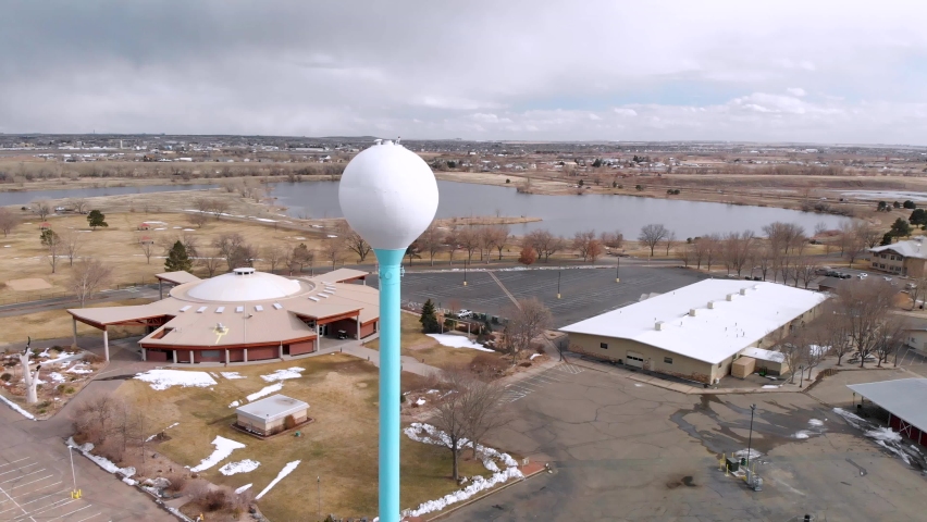 Cinematic Aerial Drone Shot of Lake and Park in Midwest Rural America • HD Video Shot in Horizontal