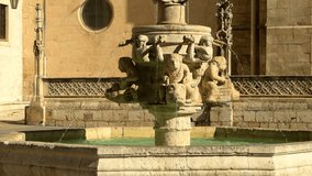 Ancient Fountain in the Cathedral of Burgos, Castilla y Leon, Spain. High quality 4k footage