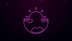 Glowing neon line Earth core structure crust icon isolated on black background. 4K Video motion graphic animation. - Powered by Shutterstock - Get 15% off with code: PIKWIZARD15