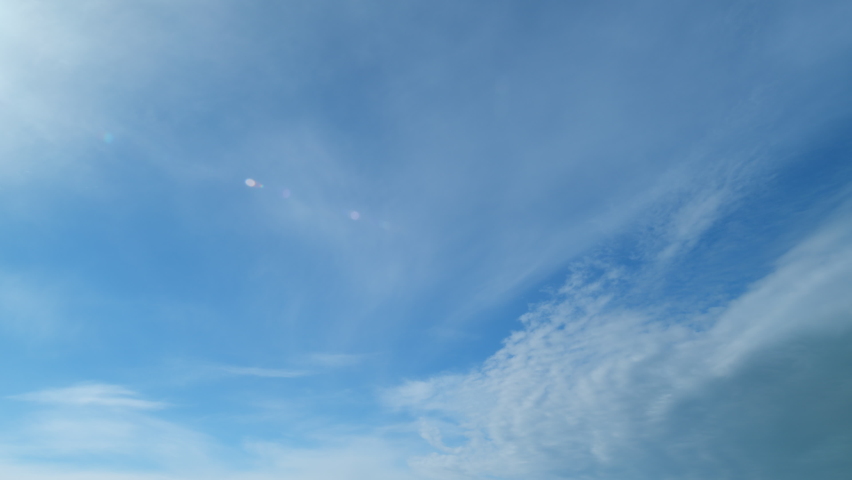 Rolling puffy white layered clouds. Sun ligth, sky and altostratus cloud. Timelapse. Royalty-Free Stock Footage #1095872147