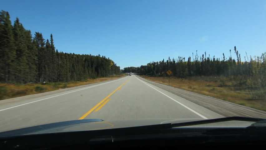 Passing two trucks on Hwy 17 in Northern Ontario.

