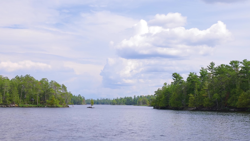 The beautiful Rainy Lake and forests of Voyageurs National Park in northern Minnesota along the border of Canada.