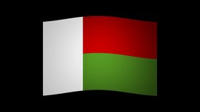Madagascar Waving Flag Looping Transparent Animation