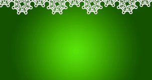 Animation of snowflakes falling over green background. christmas, winter, tradition and celebration concept digitally generated video.