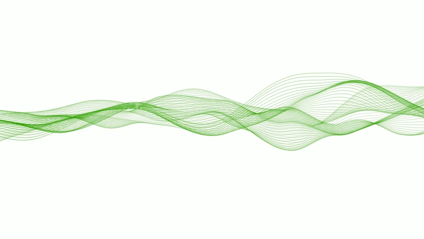 Green particle line wave on white background Royalty-Free Stock Footage #1095914297