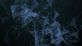 Network motion background 3D network technology concept video on black background 