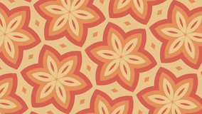 Ornate kaleidoscopic floral pattern design motion background animation with gently radiating orange and yellow flower petals. Full HD and looping. - Powered by Shutterstock - Get 15% off with code: PIKWIZARD15