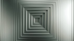 Abstract pattern of concentric metal square rings displacement. Clean chrome elegant animated background for business presentation. Seamless loop 4k 3d render
 - Powered by Shutterstock - Get 15% off with code: PIKWIZARD15