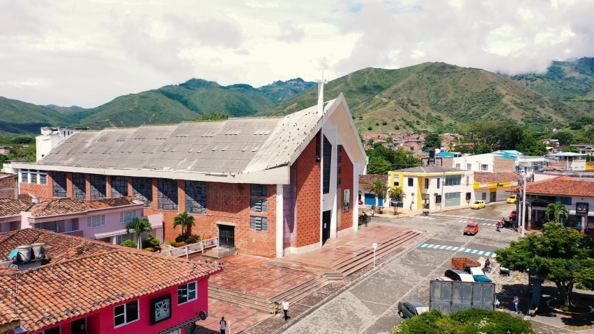 The main church of Roldanillo, a beautiful town in Colombia.