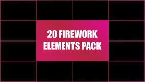 Cartoon effect of fireworks pack with black png background. More elements in our portfolio.