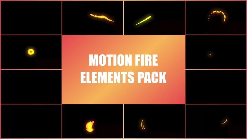 2d elements of FX FIRE. These are animated fire effects. This set includes two versions of the elements: a colored version with a glow effect and a black and white version. Alpha channel included, 