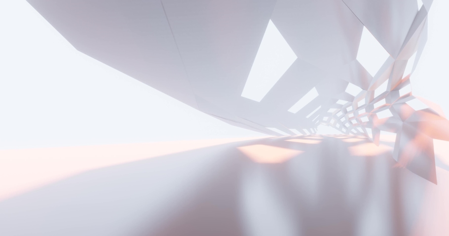 Futuristic abstract background cristal arched interior 3d animation