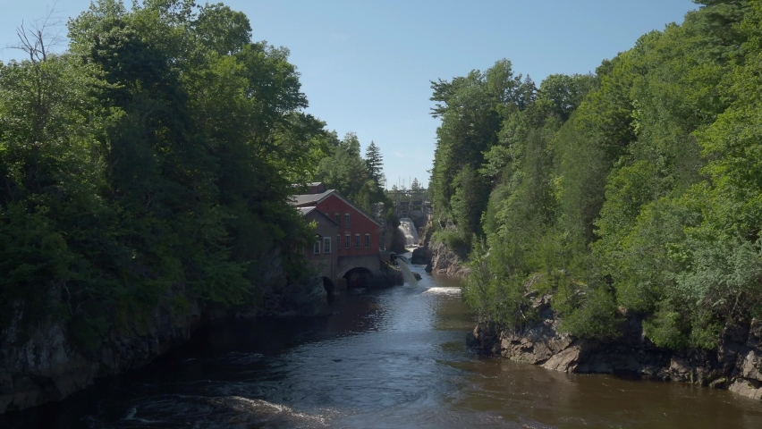 The mill and waterfall in Saint George, New Brunswick, Canada