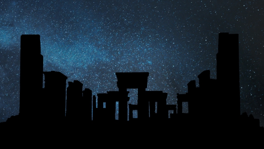 Persepolis By Night, Time Lapse with Stars, Milky Way, and Ruins of  Tachara in Silhouette, Iran