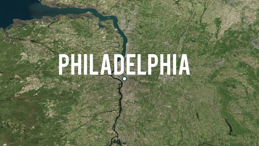 Philadelphia City On Physical World Map