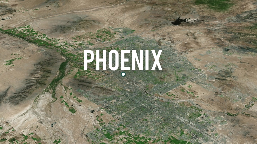 Phoenix City On Physical World Map