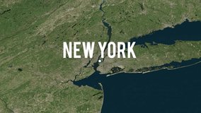 New York City On Physical World Map