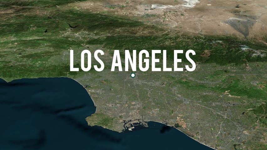 Los Angeles City On Physical World Map