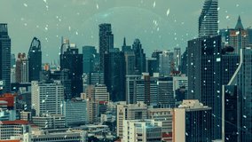 Global connection and the internet network alteration in smart city . Concept of future wireless digital connecting and social media networking . - Powered by Shutterstock - Get 15% off with code: PIKWIZARD15