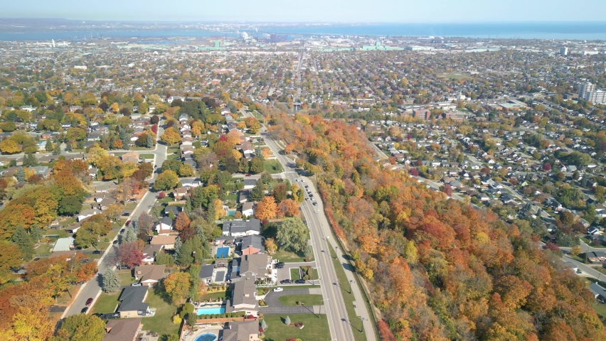 Aerial 4K video of Hamilton Ontario