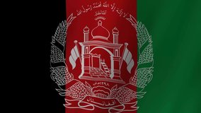 Afghanistan flag waving animation. seamless loop animation flag video waving in wind. suitable for videos independence day or other holidays