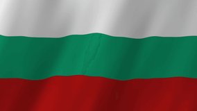 Bulgaria flag waving animation. seamless loop animation flag video waving in wind. suitable for videos independence day or other holidays