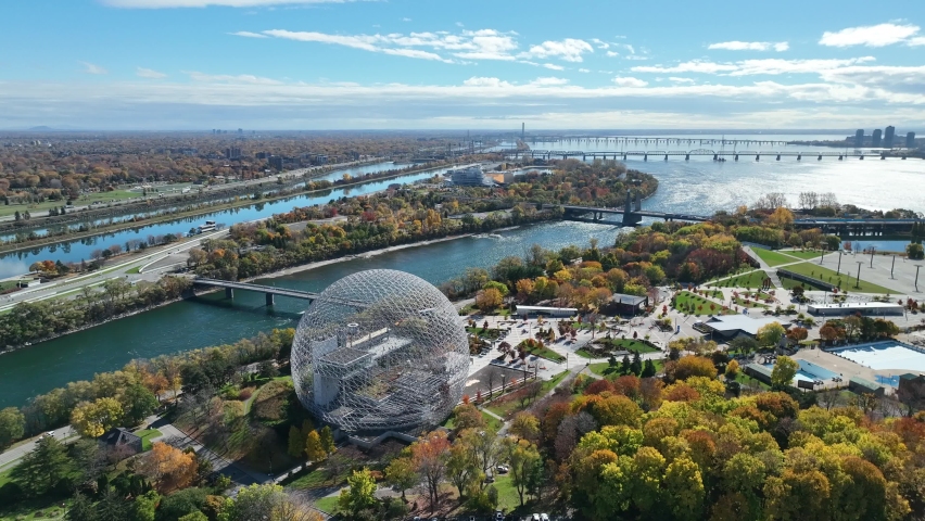 Montreal city in Canada autumn season colourful threes