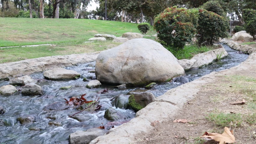 Water and Rocks in Kenneth Hahn State Park - Culver City, Los Angeles - California	