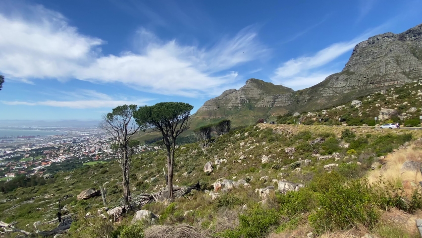 View of Cape Town from the road under Table Mountain, South Africa