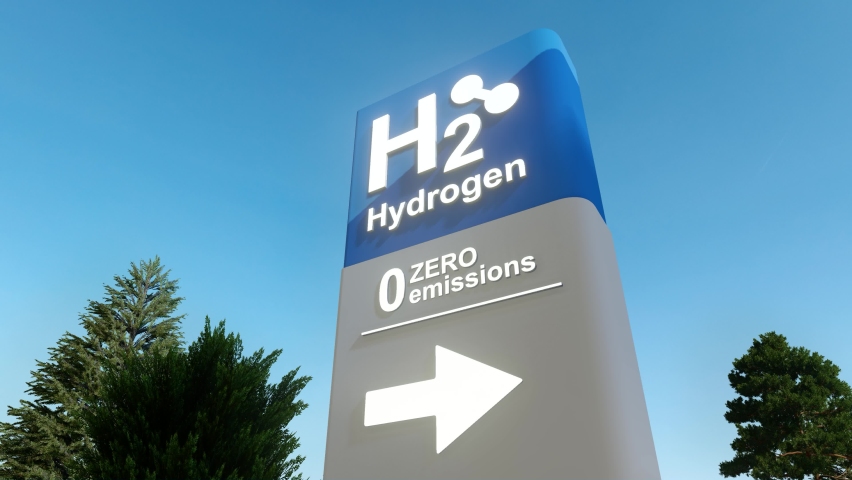 Hydrogen charging gas station. Hydrogen Refueling The Car On The Filling Station For Eco Friendly Transport. 4K Ultra Hd. Royalty-Free Stock Footage #1096057051