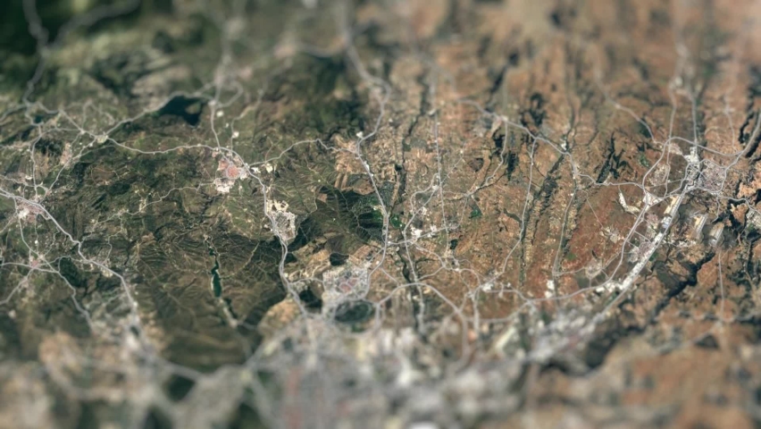 Madrid Spain City On Physical World Map