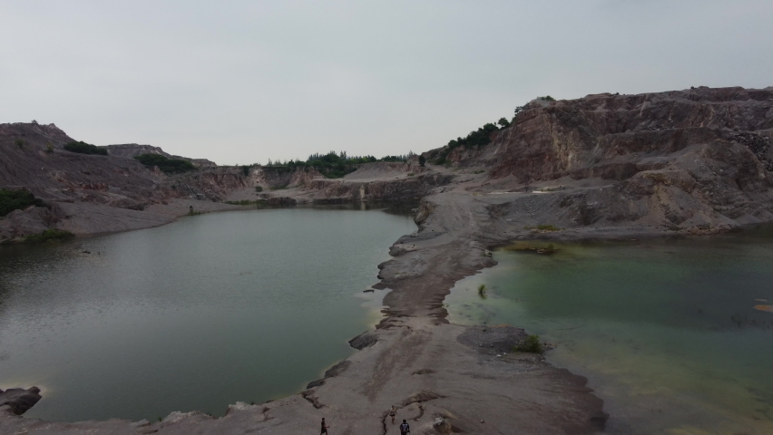 nature rock mountain landscape with lake