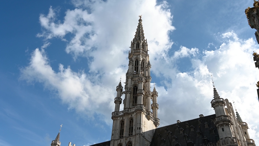 Belfry of Brussels, medieval bell tower in city centre. Bruxelles, Belgium.