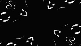 Black and white animated patterns. Curved lines in motion. Looped graphic background. SCI-Fi concept. Magical and hypnotic picture. VJ Loop. 4K.