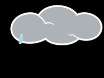 Weather Forecast Icon Animation Footage, Drizzle Rain