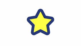 Animated star color ui icon. Favourite page mark. Positive feeling. Adding bookmark. Seamless loop HD video with alpha channel on transparent background. Simple filled line RGB pictogram animation