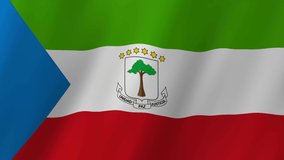 Equatorial Guinea flag waving animation. seamless loop animation flag video waving in wind. suitable for videos independence day or other holidays
