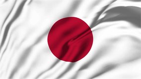 Japan Waving Flag, Japan Flag, Japanese Flag Waving Animation, Japan Flag 4K Footage